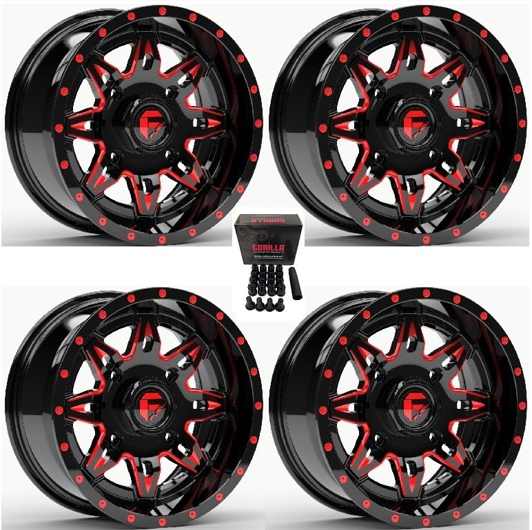 Fuel Lethal UTV Wheels Red/Black 15" Can-Am Maverick X3 / Pioneer 1000