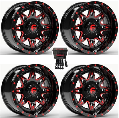 Fuel Lethal UTV Wheels Red/Black 15" Polaris RZR 1000 XP/Ranger XP 900/1000