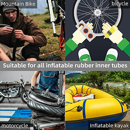 Bike Tire Repair Kit - Bycicle Inner Tube Puncture Patch Kits with 32PCS Vulcanizing Patches,Metal Rasp, for Motorcycle BMX Cycling MTB Road Mountain Bicycle