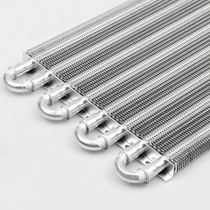 8 Row Aluminum Transmission Oil Cooler Universal 6 Pass Tube and Fin Transmission Cooler Kit