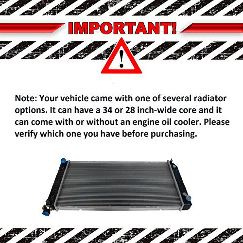 TRQ Radiator 34 Inch Core with Engine Oil Cooler - style: RDA82611