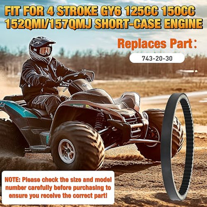 Nilight 743-20-30 CVT Drive Belt Fit for GY6 125cc 150cc 152QMI/157QMJ - size: For GY6 125cc 150cc Short-Case Engine