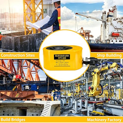 Jooptoolwook 30T Multi-Section Low Profile Hydraulic Ram Jack, 2.13" Stroke Portable Mini Hydraulic Lifting Cylinder for Machinery, Bridge & Construction Industry - size: 30T