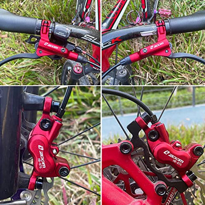 JFOYH zoom HB876 4-Piston Pre-Bled Hydraulic Disc Brake Set for Mountain Bike, Bike Disc Brake Kit with 160mm Rotors, Front and Rear Levers(PM Adapter Included) - Left-Front&Right-Rear - color: ZM3000 Black
