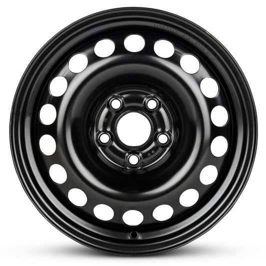 15x6 in Steel Wheel Rim 5 Lug 105mm 39mm Offset 56.6mm CB| Powder-Coated Black finish Fits 2017-2018 Chevy Sonic | New OEM Replacement | 42644286