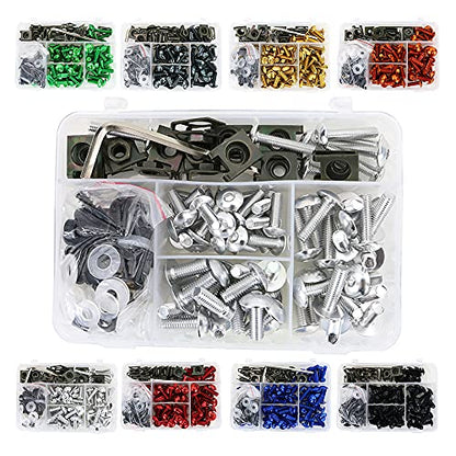 Universal Fairing Bolt Kits Fit for CRF/YZ/NINJA/GSX/DRZ Series - color: Silver