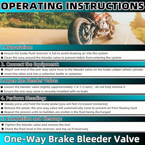 Upgraded Universal Brake Bleeder Kit - One Way Check Valve with Hose, Hydraulic Bleeding Tool for Car, Motorcycle & Clutch Systems - size: No Assembly Required