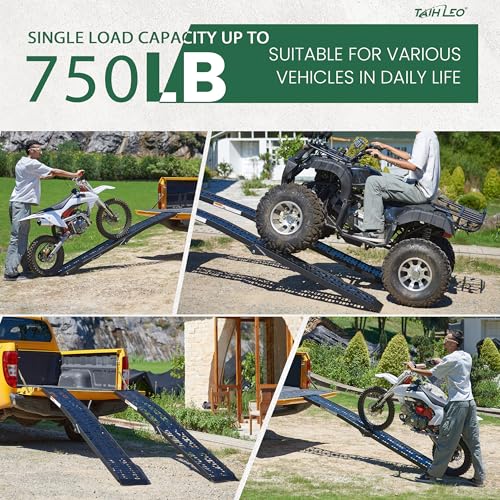 7.5FT Aluminum Motorcycle Ramp, 1PC ATV Loading Ramps for Pickup Trucks