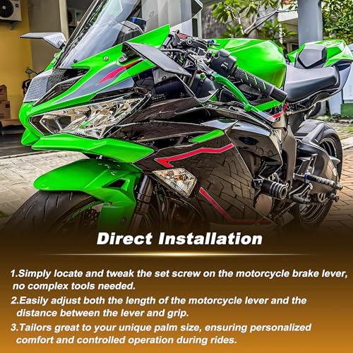 Extendable Motorcycle Brake Clutch Levers for Kawasaki NINJA500 Z500SE 2024 2025 1Pair Adjustable Handle Brake Levers Set for Kawasaki Ninja 500 Z 500 SE Green