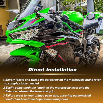 Extendable Motorcycle Brake Clutch Levers for Kawasaki NINJA500 Z500SE 2024 2025 1Pair Adjustable Handle Brake Levers Set for Kawasaki Ninja 500 Z 500 SE Green