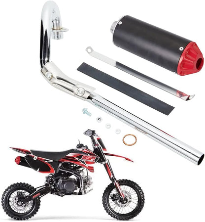 28mm High Performance Exhaust Muffler Silencer Pipe Assembly kit Dirt Bike Motocross CRF50 SSR - color: Red