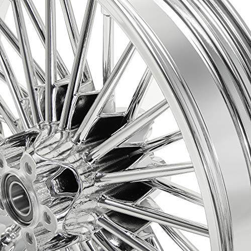 TOFR 18x3.5 16x3.5 Chrome Fat Spoke Wheels For Harley Touring Baggers 00-08 - color: Chrome, size: Front:18x3.5 Rear:16x3.5