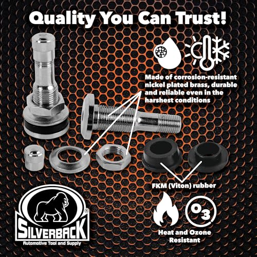 Silverback TR416 Nickel Plated Brass Truck Tire Valves, 25 Pack - size: TR416