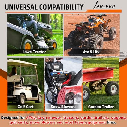 AR-PRO Relacement 22x8-10, 22x9-10 Inner Tubes for ATV, Lawn Tractor, Mowers, Golf Cart, Snow Blowers, and More - with TR6 Straight Metal Valve Stems - Made from Durable Butyl Rubber (2-Pack) - size: 22x8-10,TR-6