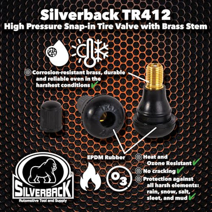 Silverback TR412 Snap-in Tire Valve Stems, Pack of 100 - size: TR412