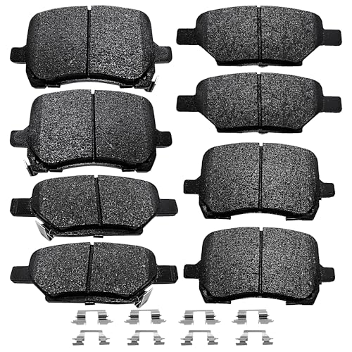 Brake Pads Front and Rear Compatible with Chevy Cobalt SS Hhr Malibu, Pontiac G5 G6, Saturn Aura Ion Red line Brake Pads Semi-Metallic D1028 D1033 - style: D1028 & D1033