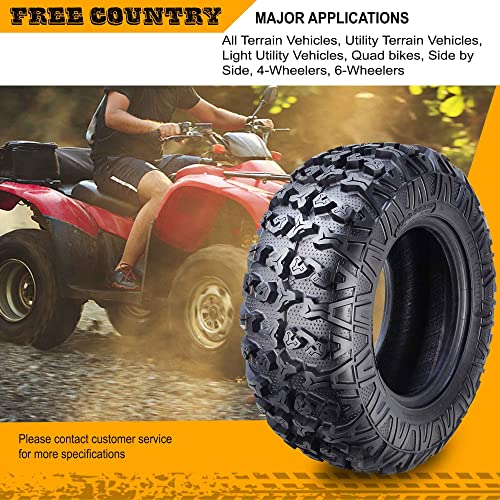 Free Country Premium ATV/UTV Tires 25x8-12 / 8PR with Side Scuff Guard, Pk2 - size: 25X8-12