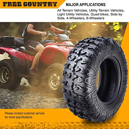 Free Country Premium ATV/UTV Tires 25x8-12 / 8PR with Side Scuff Guard, Pk2 - size: 25X8-12