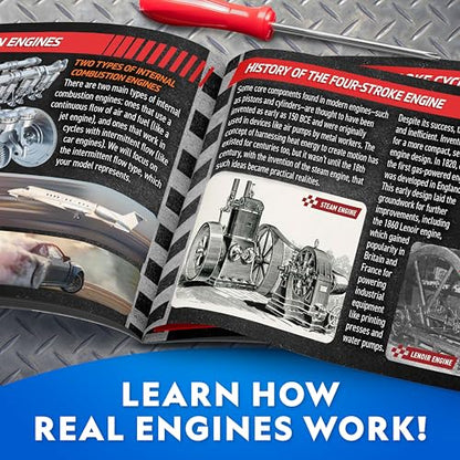 National Geographic 4-Cylinder Engine Building Kit Working Model for Kids