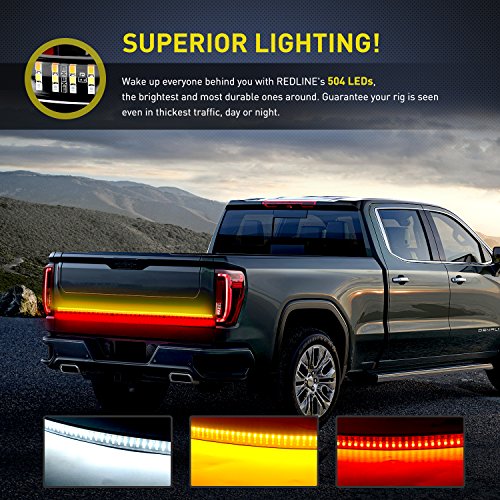 Nilight 60 Inch Truck Tailgate Light Bar Triple Row 504 LEDs - color: 60" Tailgate Light Strip Red/White/Amber Triple Row