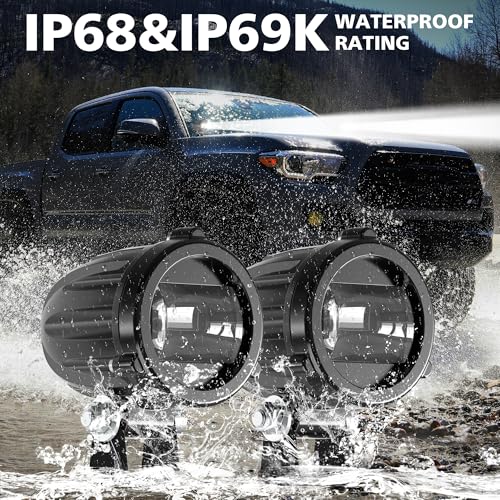 4WDKING 2" LED Motorcycle Lights 20W 2000LM Spot Driving Lights IP68(2PCS)