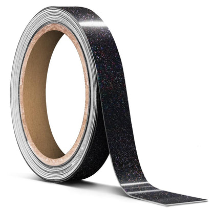 VViViD Rainbow Metallic Black Air-Release Adhesive Vinyl Pinstripe Tape Roll (1/2 Inch x 20ft) - size: 1/2” x 20ft
