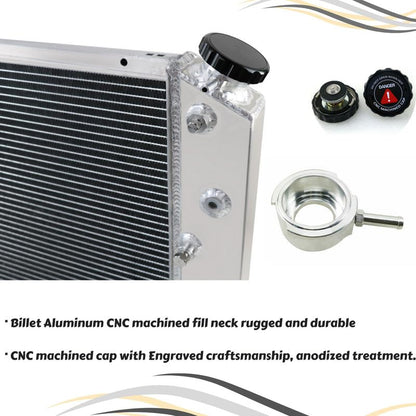 3 Row Aluminum Radiator for Chevy C10 C20 C30 K10 K20 K30 GMC C2500 4.0L 4.8L 5.0L 5.7L Automotive Replacement Radiator for Buick Centurion Electra Riviera