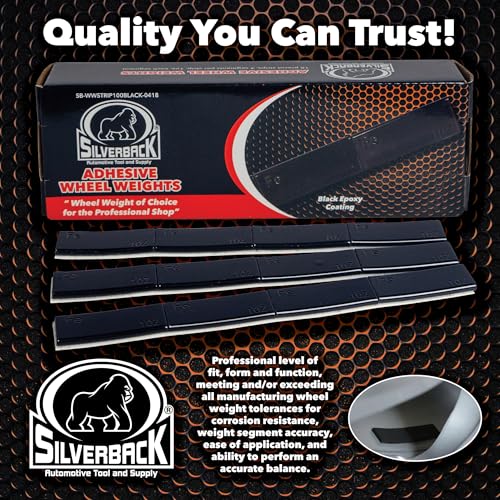 Silverback 1 oz Black Steel Adhesive Wheel Weights, 72-Piece Box - color: Black, size: 1 oz