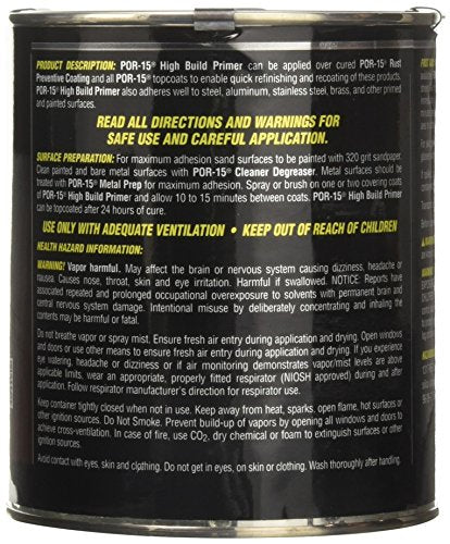 POR-15 High Build Primer, Sand able Bonding Coat, Fills in Minor Imperfections, 32 Fluid Ounces - size: 32 Fl Oz (Pack of 1)