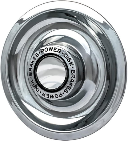 OxGord Power Disc Rally Wheel Center Caps Compatible with GM Classic Car - Snaps Over 14x6, 14x7, 15x6, 15x7, 15x8 & 15x10 Rim - Stainless Steel Cap is 8.1" in Diameter, Chrome