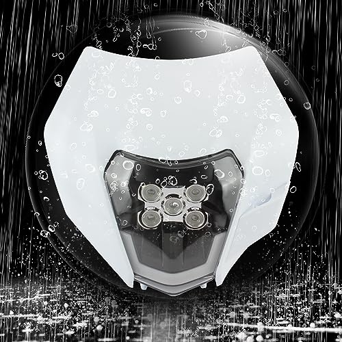 Dirt Bike LED Headlight,Universal Motorcycle Head Lamp Kit Compatible With Motocross Pit Bike Enduro ATV Supermoto 150 250 350 450 500 SX XCW EXC SXF XC SMC R 690(White) - color: 16-5LED White