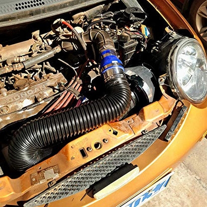 Adjustable 76mm/3inch Air Intake Universal Car Cold Air Turbo Intake Inlet Flexible Duct Tube Hose Pipe Induction Kit Black Length 25cm to 1meter - size: ID: 3.0 inch