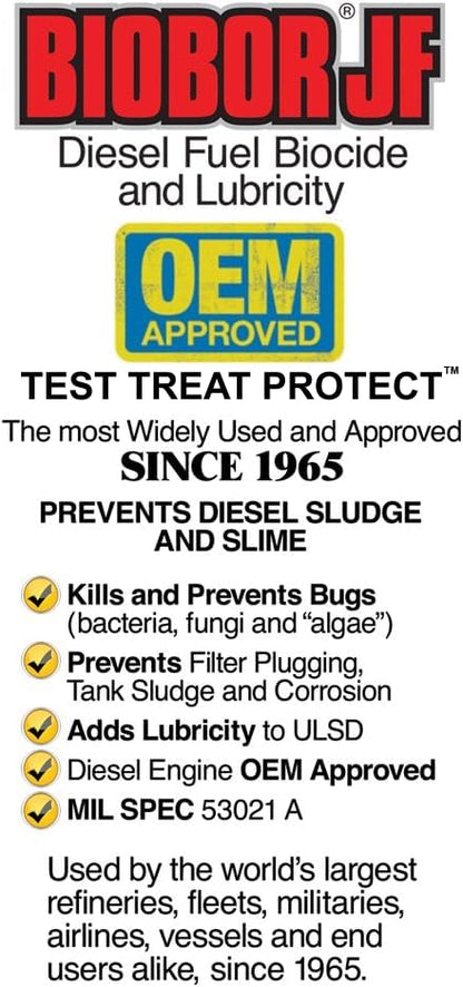 BIOBOR JF Diesel Fuel Additive: Highly Effective Fuel Biocide Supplement, Prevents Corrosion of Fuel Tanks, Increases Lubricity, Dual Phase Chemistry | 8 Ounce, (BB08EZ01US) - style: 8 oz