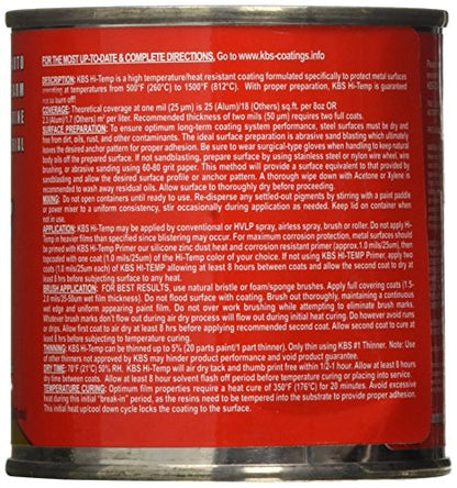 KBS Coatings 65202 Jet Black Xtreme Temperature Coating - 8 fl. oz. - color: Jet Black, size: 8 Fl Oz (Pack of 1)