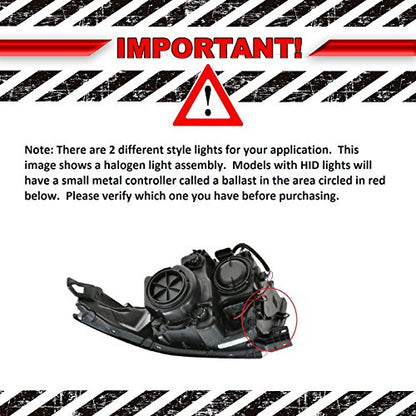 TRQ Headlight Set Halogen 2 Piece - style: HLA95282