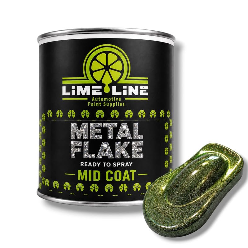LiME LiNE Automotive Metal Flake Midcoat - No Reducer Needed (Green Apple Iridescent, 1 Quart) - color: Green Apple Iridescent, size: 32 Fl Oz (Pack of 1)