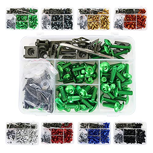 Universal Fairing Bolt Kits Fit for CRF/YZ/NINJA/GSX/DRZ Series - color: Green