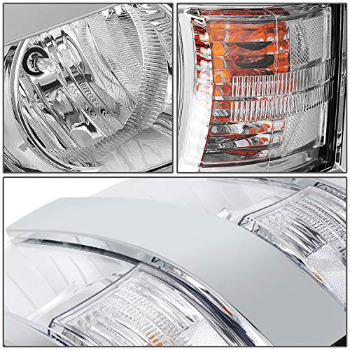 DNA MOTORING Chrome Housing Projector Headlights Compatible with 15-19 Chevy Silverado 2500 HD 3500 HD, HL-OH-CSIL15-CH-CL1 - color: Chrome Clear
