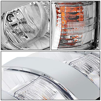 DNA MOTORING Chrome Housing Projector Headlights Compatible with 15-19 Chevy Silverado 2500 HD 3500 HD, HL-OH-CSIL15-CH-CL1 - color: Chrome Clear