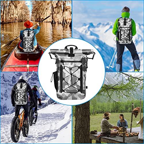 50L Waterproof Motorcycle Saddlebags and 35L Waterproof Backpack for Men and Women - Heavy Duty Roll-Top Floating Dry Bag Backpack for Kayaking, Boating