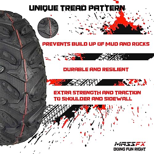 MASSFX MK251012 ATV Single Tire 25x10-12 Rear 6 Ply 1/2" Tread Depth 25x10x12 - size: 25x10-12 R