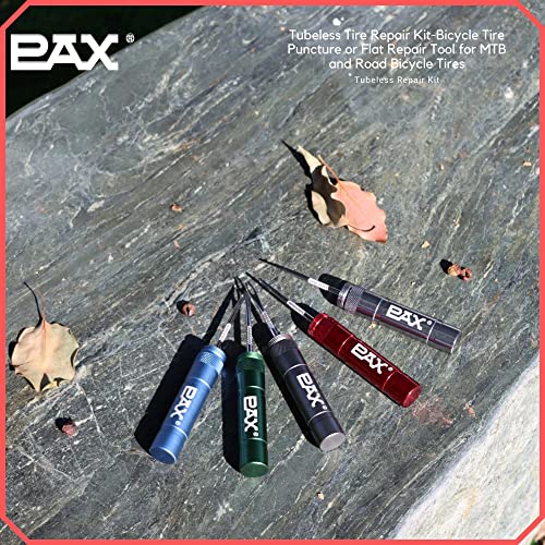 PAX 12 Pcs Tubeless Bike Tire Repair Kit, Includes Storage Canister, Plugger Tool, 10 Pcs Tire Plug Strips, Fast Flat Puncture Fix for MTB, Gravel and Road Bicycle Tires - Sky Blue - color: Sky Blue