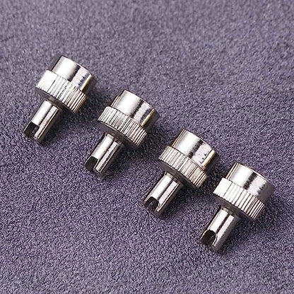 4Pcs Silver Slotted Valve Cap Metal Slotted Slot Valve Caps with Valve Core Remover Wheel Caps for Schrader Car Motorcycle Bikes Nipple Caps Cover，Valve Stems and Caps，Stem Caps