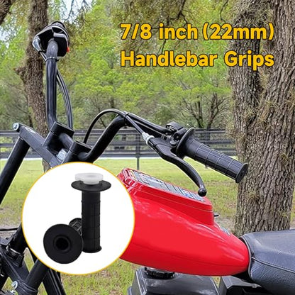HIAORS 7/8" 22mm Mini Bike Throttle Handlebar Grips Compatible with Coleman CT200U CT200U-EX BT200X Baja Warrior MB200 Doodle Bug DB30 Motovox Massimo Predator 196cc 212cc 6.5hp Pit Dirt Bike Parts