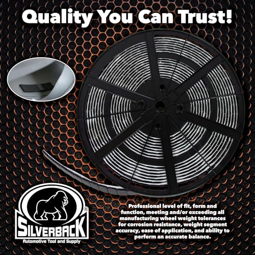Silverback 1/4 oz Black Steel Adhesive Wheel Weights, 10 lb Roll - color: Black