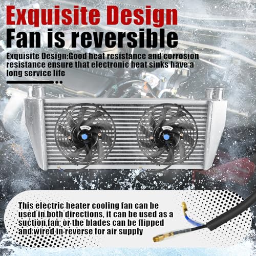 9" Universal Electric Radiator Fan Push Pull Slim Fan High Performance Cooling Fan 80W 12V Mount Kit 1PCS - size: 9 inch- 1PC