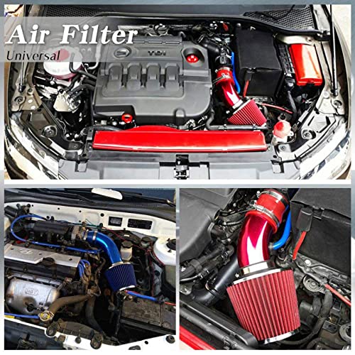Sporacingrts 3" Cold Air Intake Kit 76mm Aluminum Universal Silver - color: Sliver