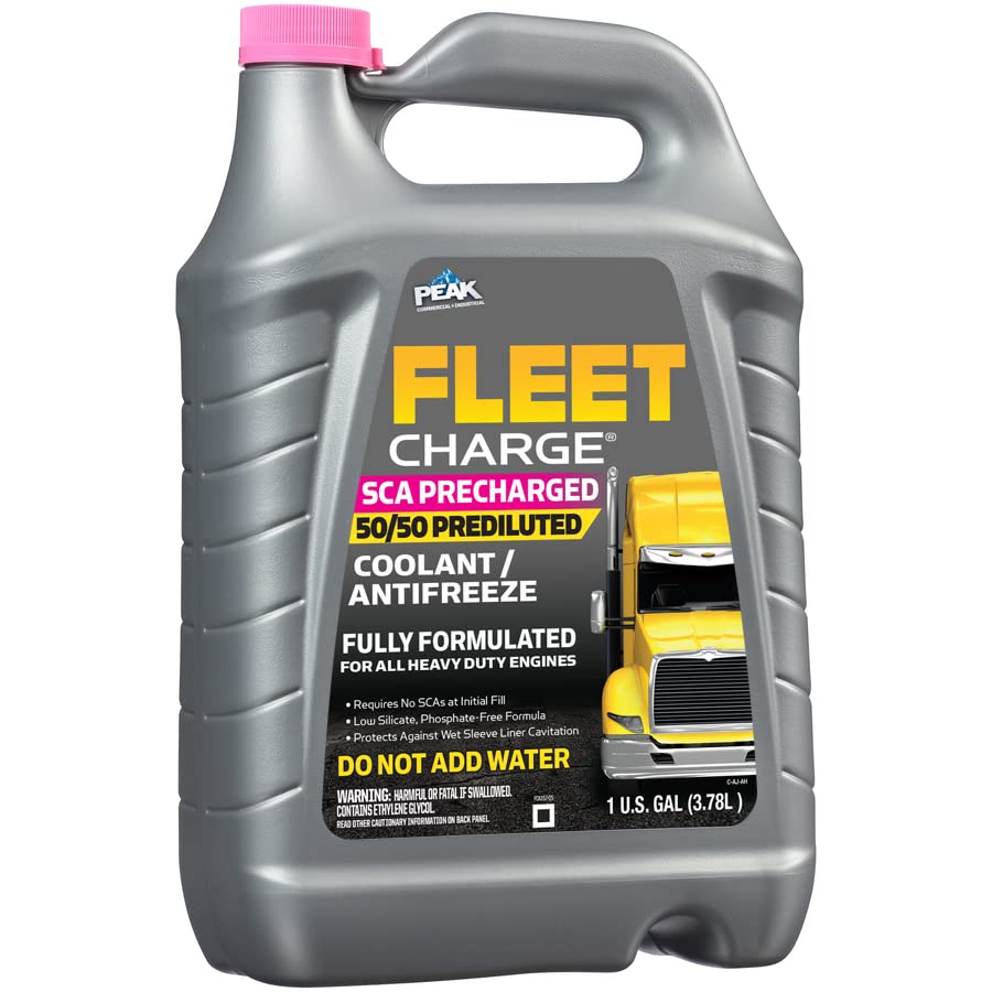 PEAK Fleet Charge SCA Precharged 50/50 Prediluted Antifreeze and Coolant for All Heavy Duty Engine Cooling Systems, 1 Gal. - size: 50/50