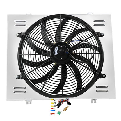 Shroud Fan For 68-74 Chevy Nova 75-87 El Camino 68-81 Pontiac - size: 3 Row Shroud Fan+Relay Kit