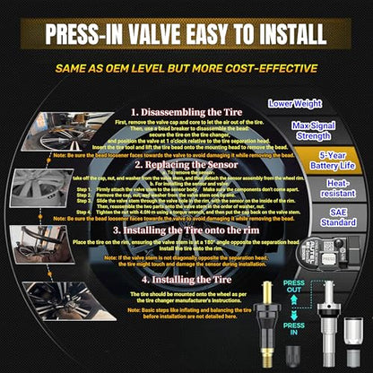 Autel MaxiTPMS TS508WF Kit, TPMS Programming Tool& 8 Rubber Valve MX-Sensor